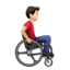 Man In Manual Wheelchair Facing Right, Light skin tone