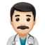 Man Health Worker, Light skin tone