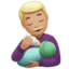 Man Feeding Baby, Medium-light skin tone