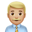 Man Office Worker, Medium-light skin tone