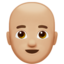 Man Bald, Medium-light skin tone