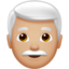 Man White Hair, Medium-light skin tone