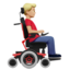 Man In Motorized Wheelchair Facing Right, Medium-light skin tone