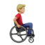 Man In Manual Wheelchair Facing Right, Medium-light skin tone
