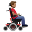 Man In Motorized Wheelchair Facing Right, Medium skin tone