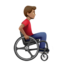 Man In Manual Wheelchair Facing Right, Medium skin tone
