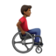 Man In Manual Wheelchair Facing Right, Medium-dark skin tone