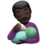 Man Feeding Baby, Dark skin tone