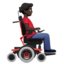 Man In Motorized Wheelchair Facing Right, Dark skin tone