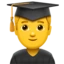 Man Student emoji, Apple design