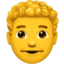Man Curly Hair emoji PNG