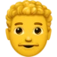 Man Curly Hair emoji on iPhone
