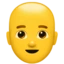 Man Bald emoji on iPhone