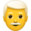 Download Man White Hair emoji, Apple style