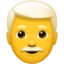Man White Hair emoji on iPhone