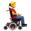 Man In Motorized Wheelchair Facing Right emoji, Apple design