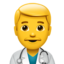 Download Man Health Worker emoji, Apple style