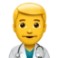 Man Health Worker emoji, Apple design