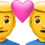 Couple Men Heart emoji, Apple design