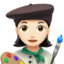 Woman Artist, Light skin tone