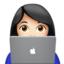 Woman Technologist, Light skin tone