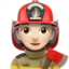 Woman Firefighter, Light skin tone