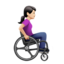 Woman In Manual Wheelchair Facing Right, Light skin tone