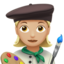 Woman Artist, Medium-light skin tone