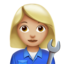 Woman Mechanic, Medium-light skin tone
