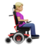 Woman In Motorized Wheelchair Facing Right, Medium-light skin tone