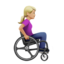 Woman In Manual Wheelchair Facing Right, Medium-light skin tone