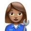Woman Mechanic, Medium skin tone