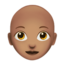 Woman Bald, Medium skin tone