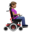 Woman In Motorized Wheelchair Facing Right, Medium skin tone