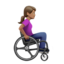 Woman In Manual Wheelchair Facing Right, Medium skin tone