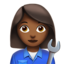 Woman Mechanic, Medium-dark skin tone