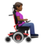Woman In Motorized Wheelchair Facing Right, Medium-dark skin tone