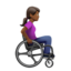 Woman In Manual Wheelchair Facing Right, Medium-dark skin tone