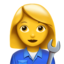 Woman Mechanic emoji, Apple design