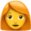 Woman Red Hair emoji on iPhone