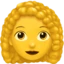 Woman Curly Hair emoji on iPhone