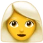 Woman White Hair emoji on iPhone