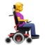 Download Woman In Motorized Wheelchair Facing Right emoji, Apple style