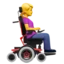 Woman In Motorized Wheelchair Facing Right emoji, Apple design