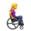 Woman In Manual Wheelchair Facing Right emoji, Apple design