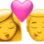 Couple Woman Man Kiss emoji, Apple design