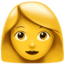 Woman emoji, Apple design