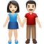 Woman and Man Holding Hands, Light skin tone