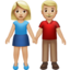 Woman and Man Holding Hands, Medium-light skin tone