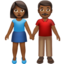 Woman and Man Holding Hands, Medium-dark skin tone